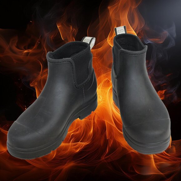 UGG Droplet Black Rubber Duck Rain Boot, Size 6 - Picture 2 of 8